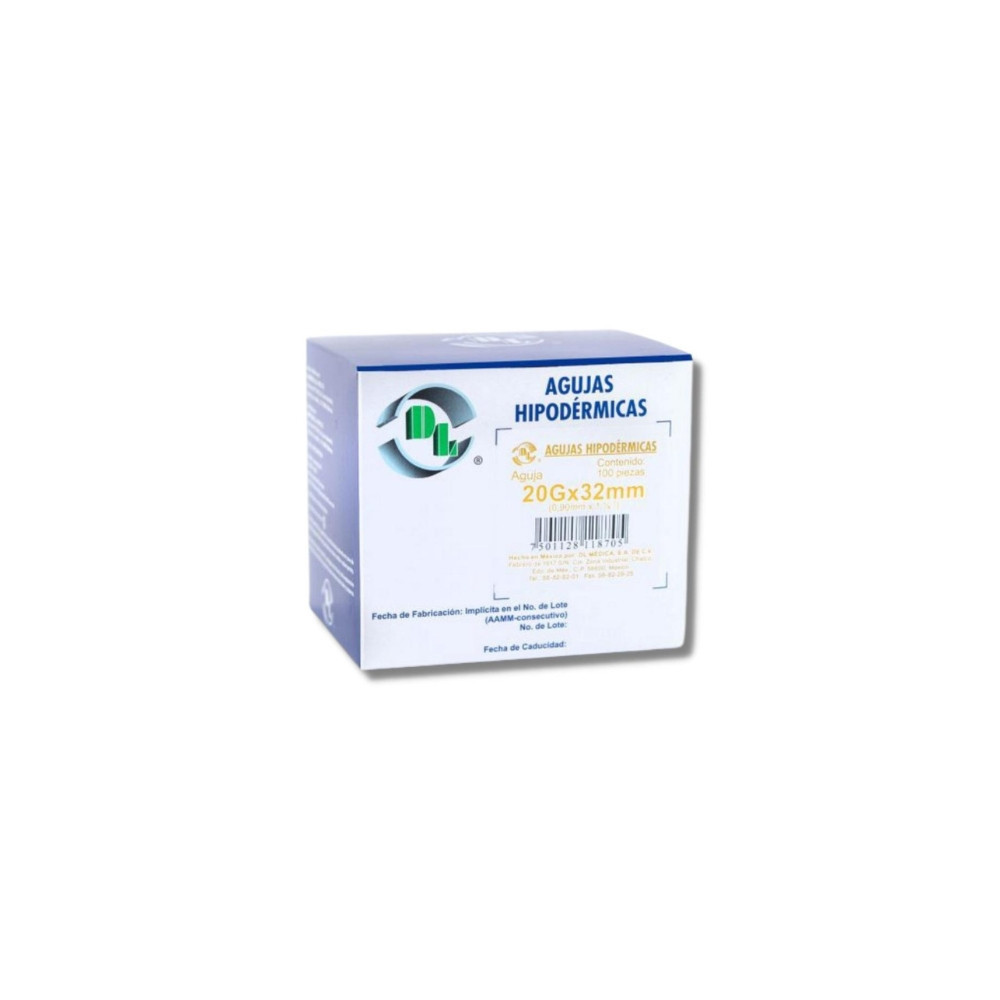 Agujas hipodermicas 20x32 C100 Dentilab