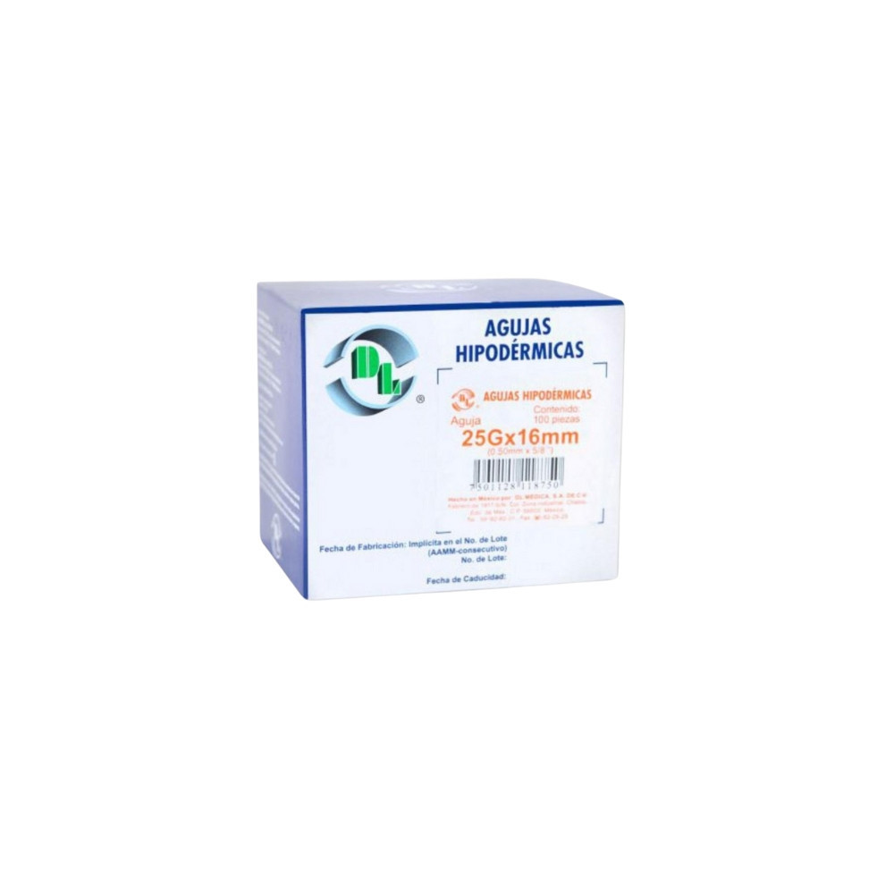 Agujas hipodermicas 25x16 C100 Dentilab