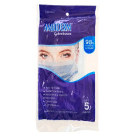 Cubreboca plisado azul paquete c/5
